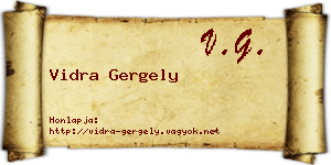 Vidra Gergely névjegykártya